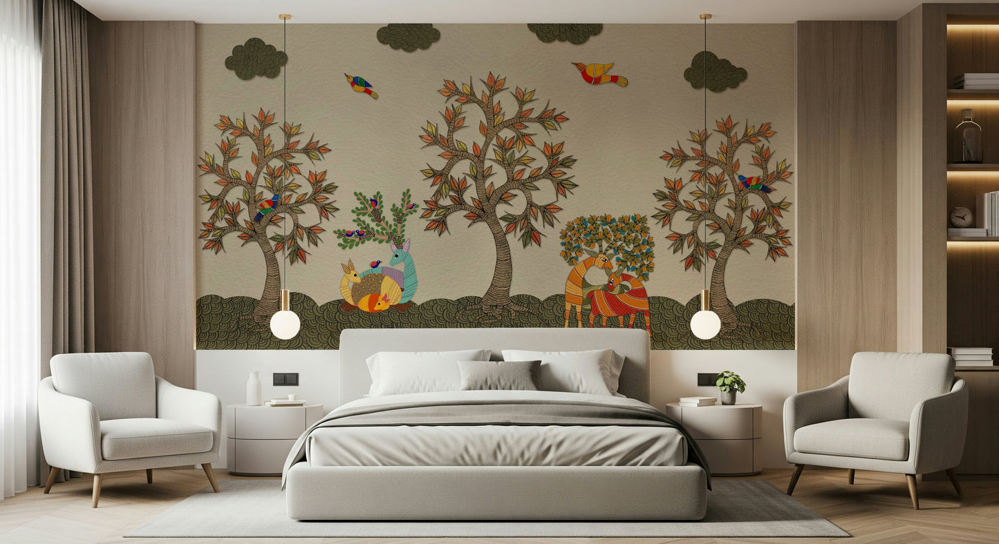Tribal Woodland Wall Mural