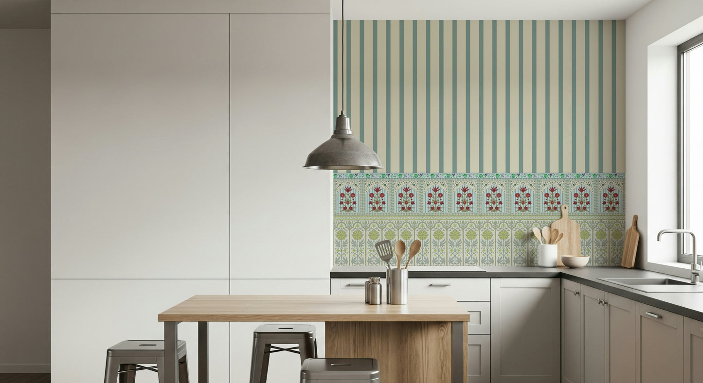 Striped Garden Border Wall Mural