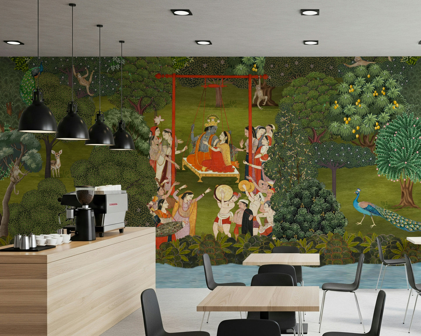 Krishna's Garden Swing Wall Mural