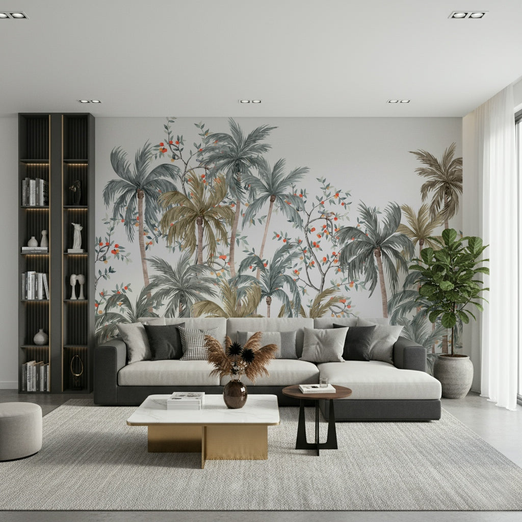 Watercolor Palms Wall Mural