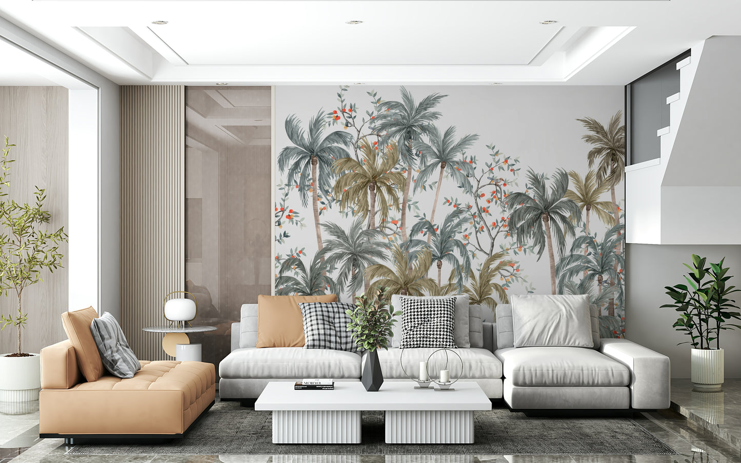 Watercolor Palms Wall Mural