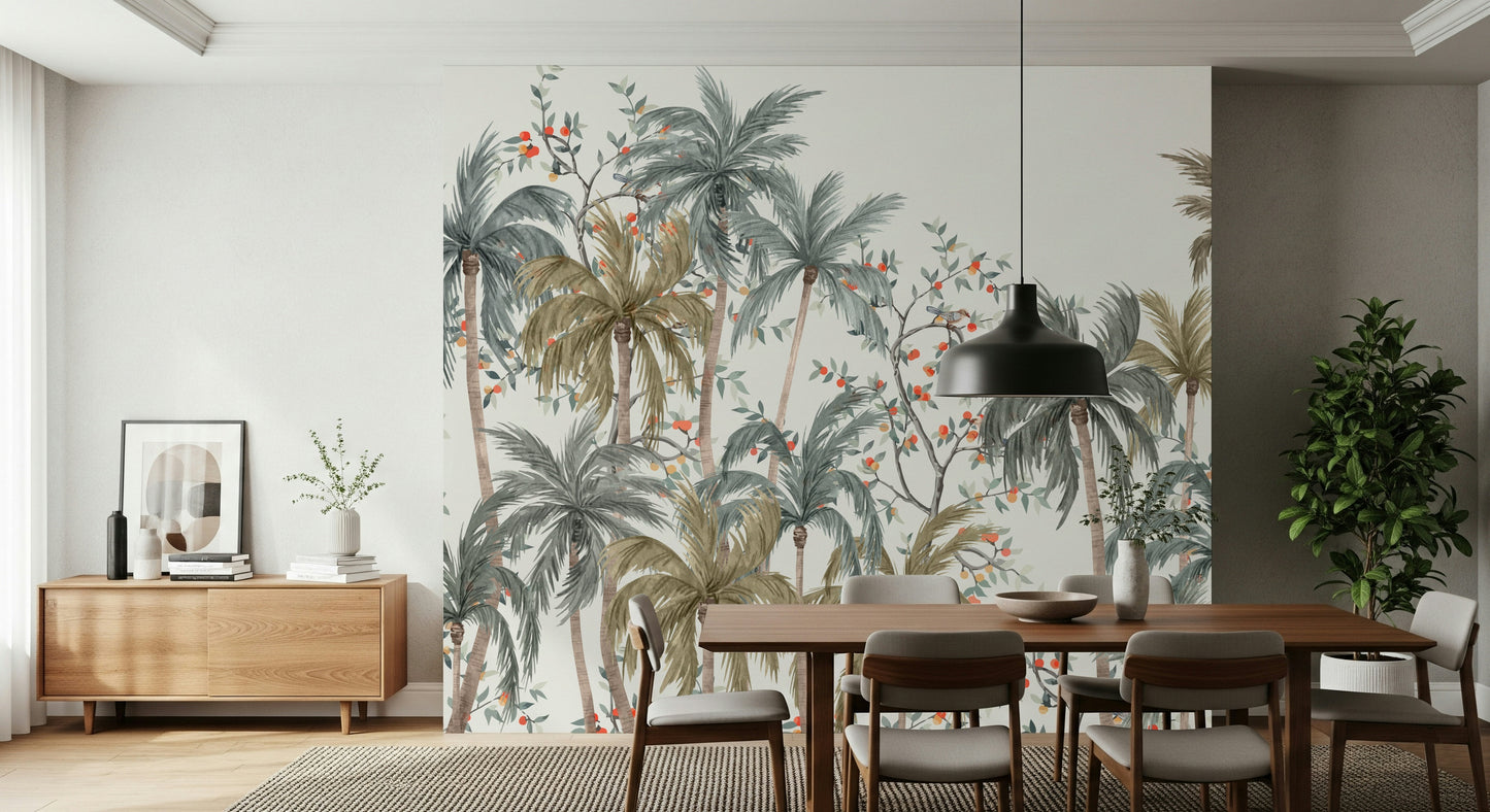 Watercolor Palms Wall Mural