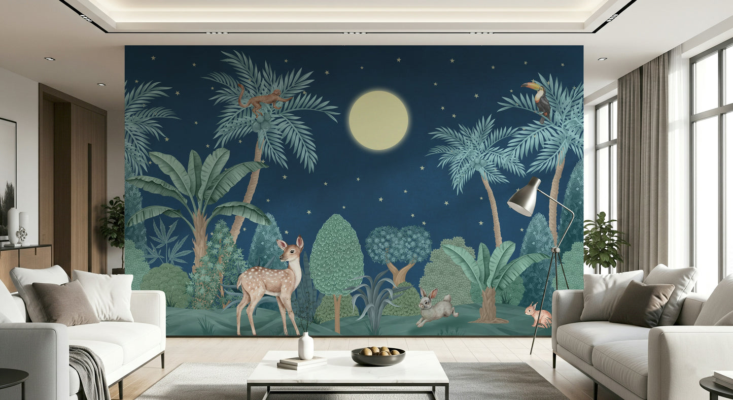 Moonlit Jungle Wall Mural