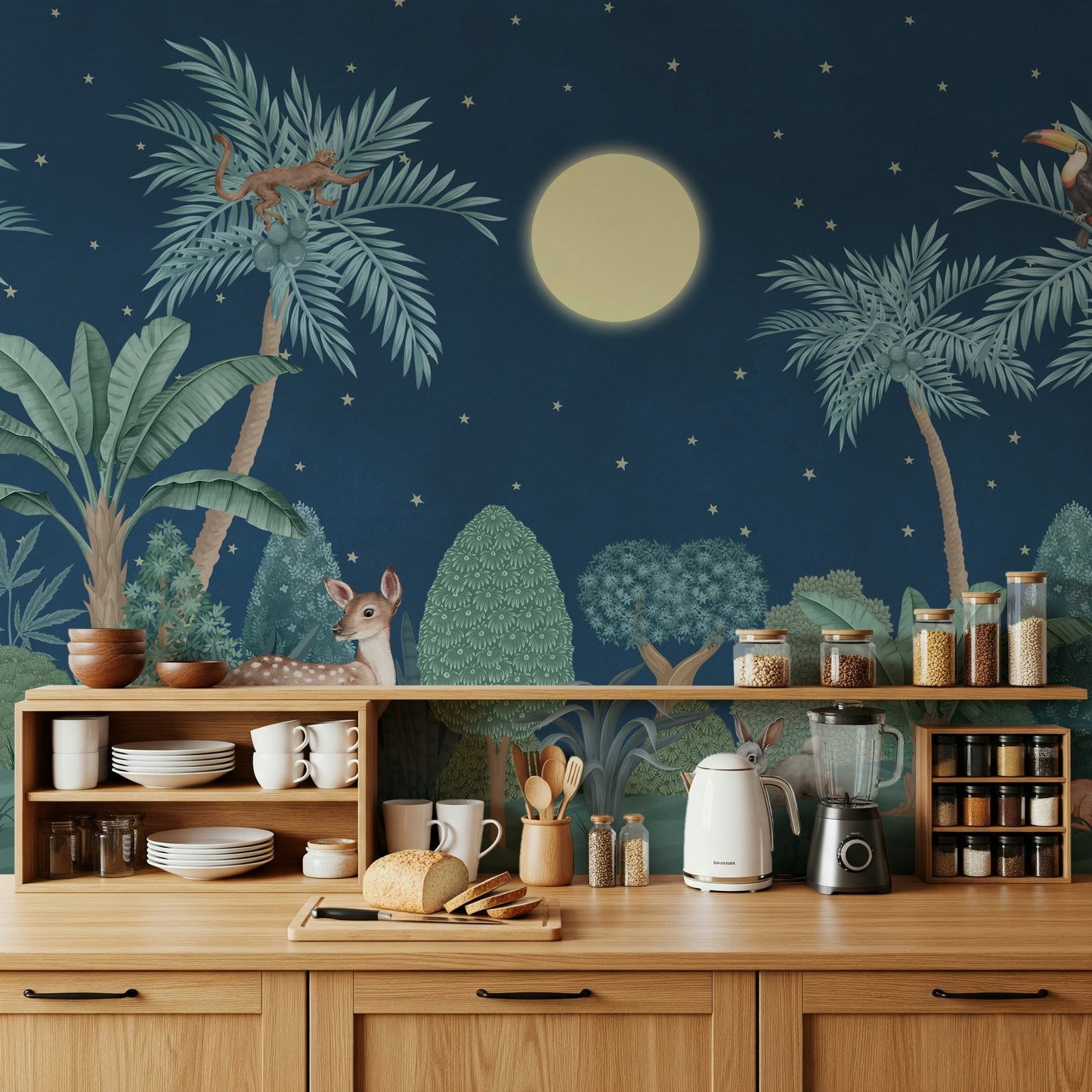 Moonlit Jungle Wall Mural
