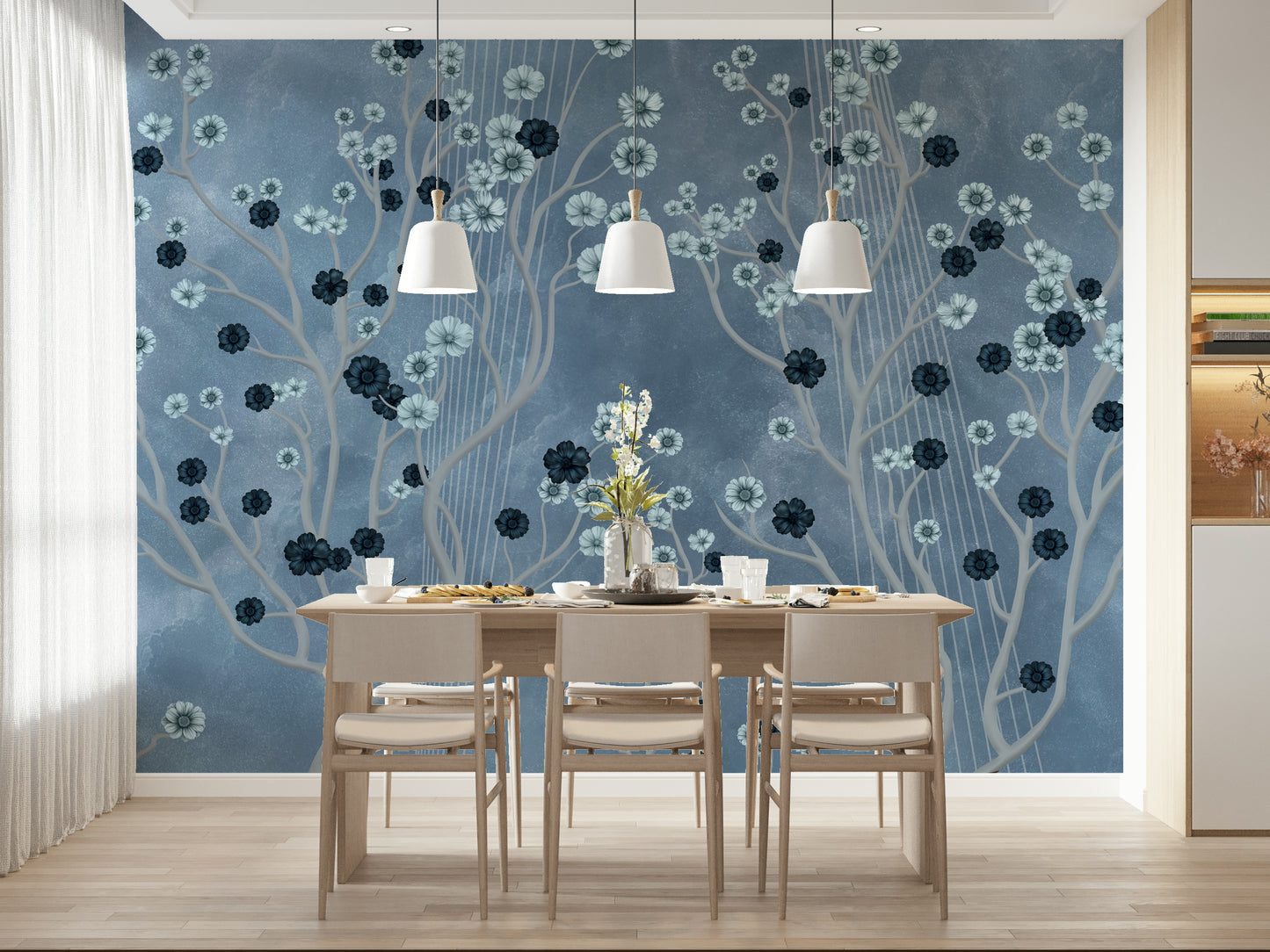 Indigo Flower Canopy Wall Mural