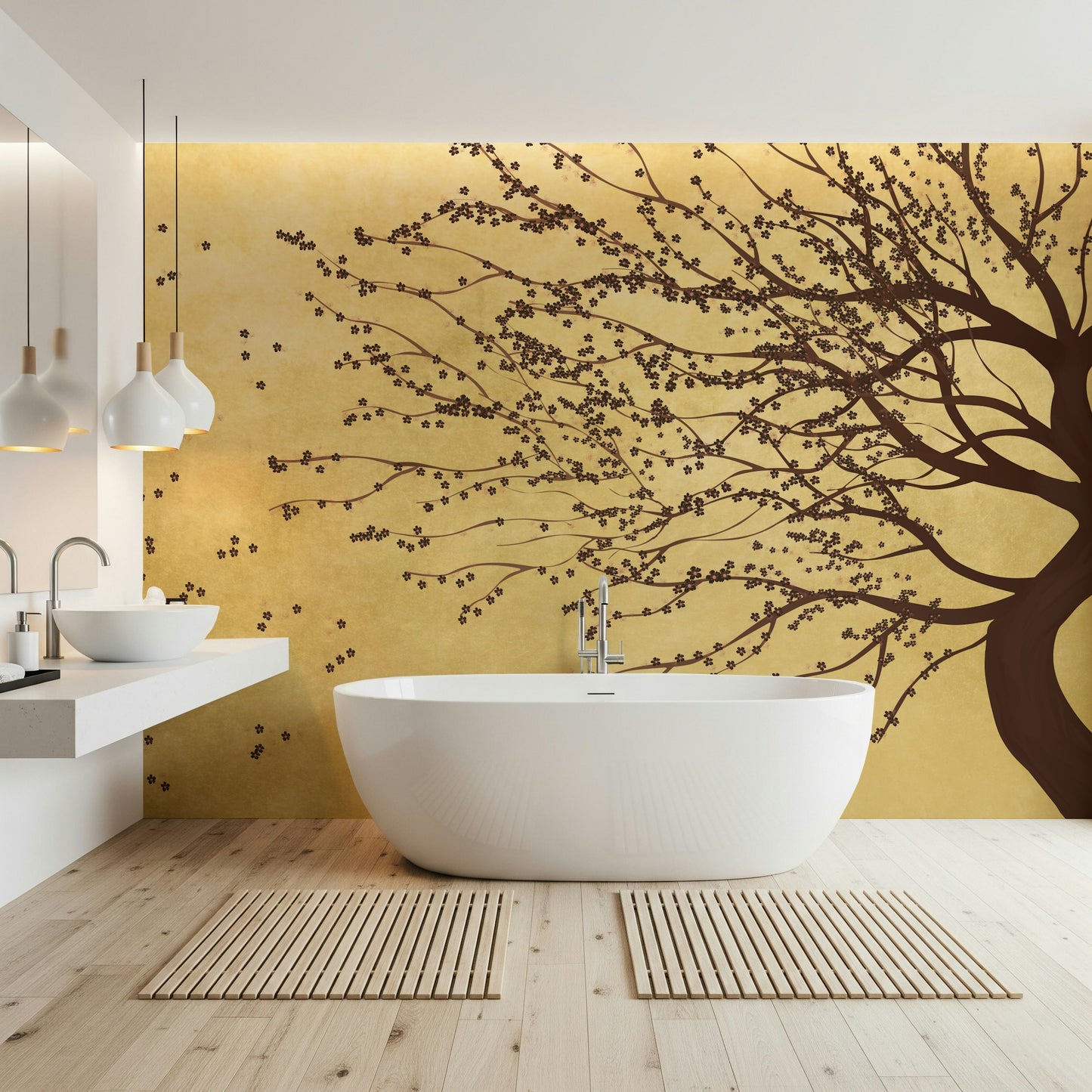 Golden Bloom Breeze Wall Mural