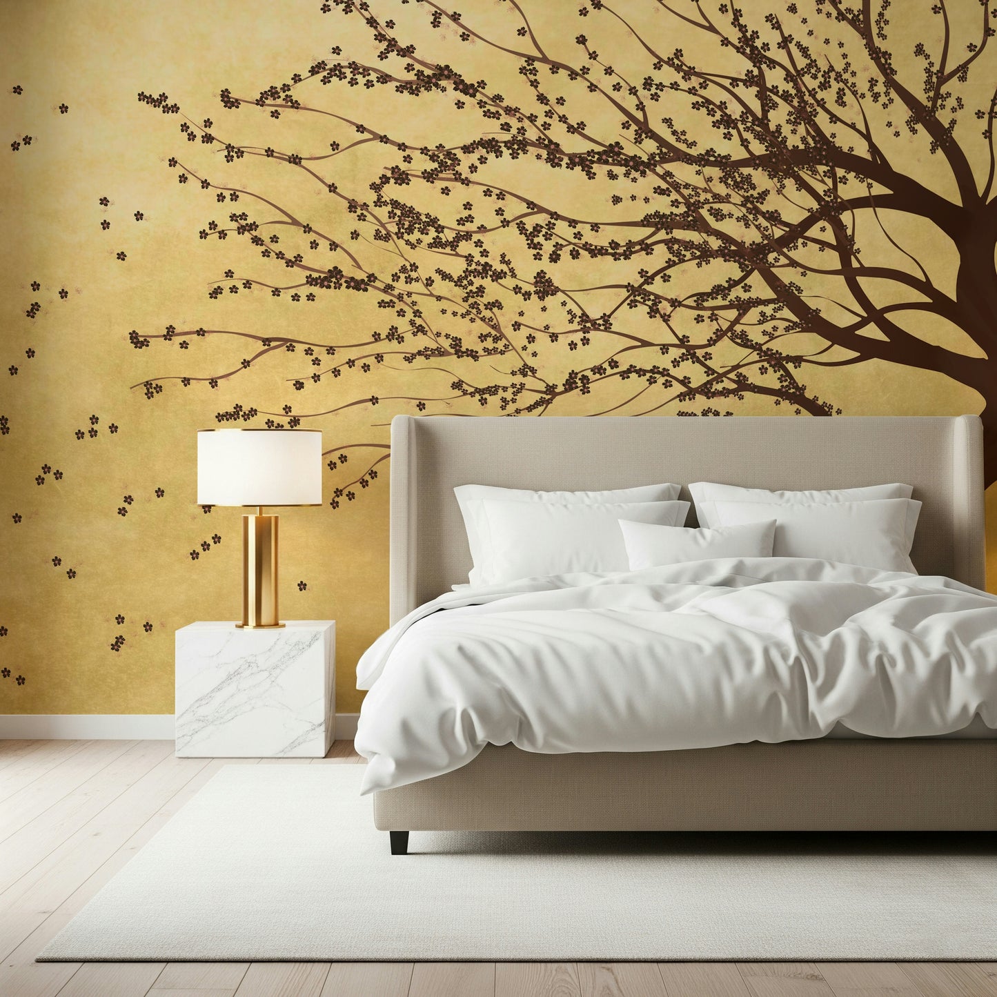 Golden Bloom Breeze Wall Mural