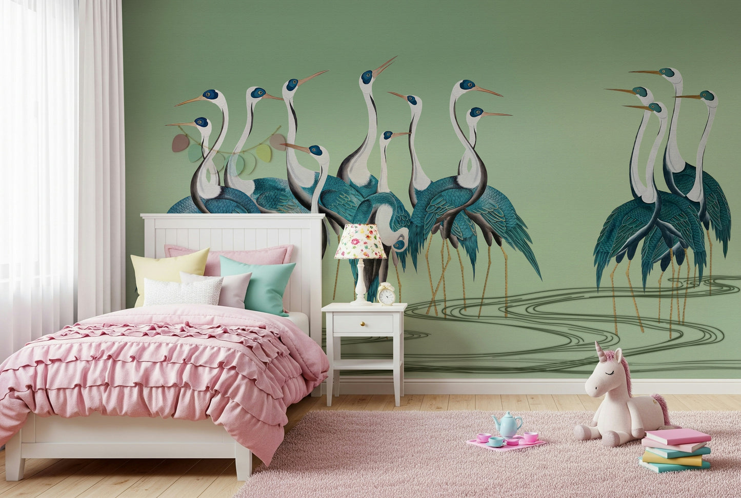 Crane Chorus Wall Mural
