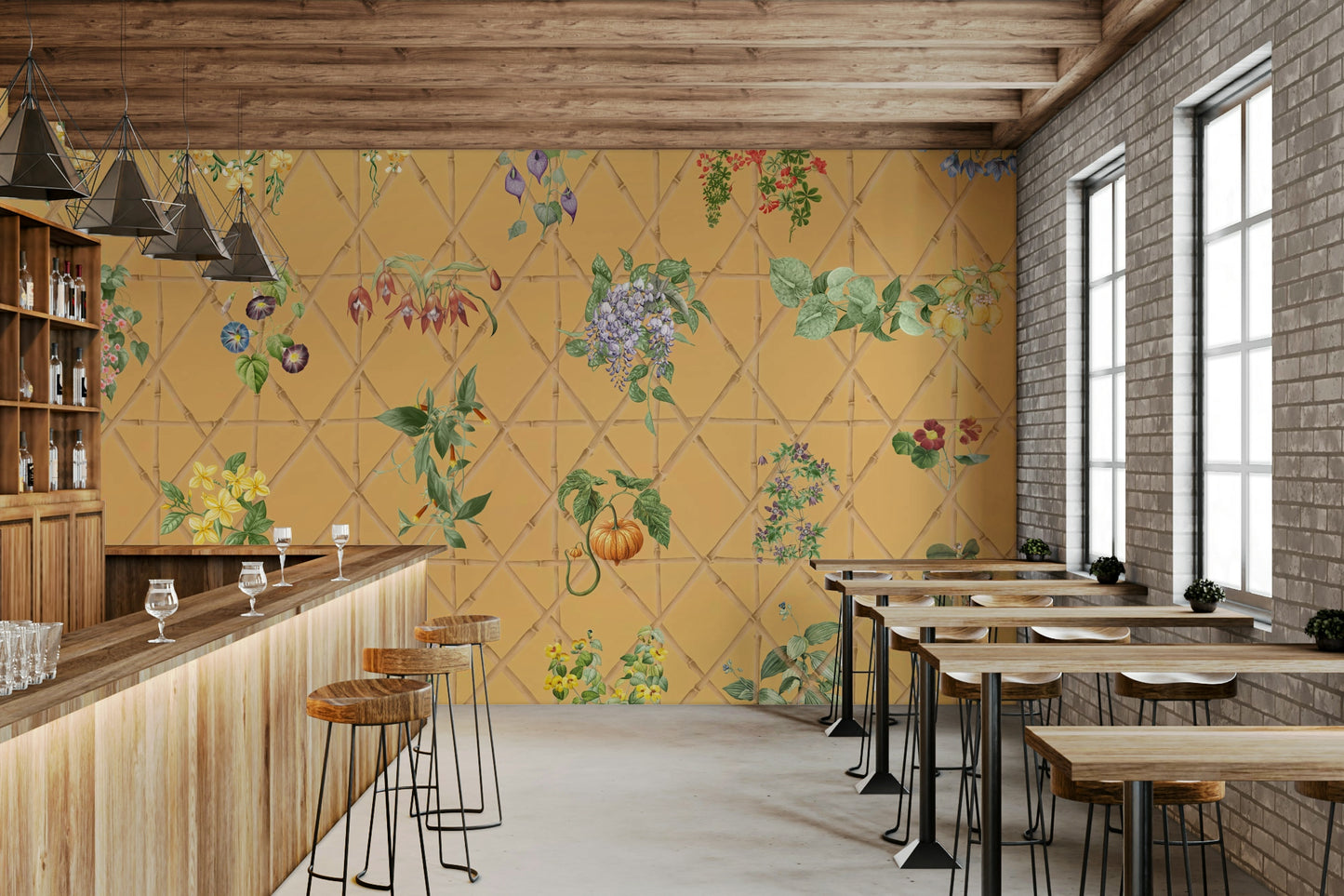 Botanical Lattice Wall Mural