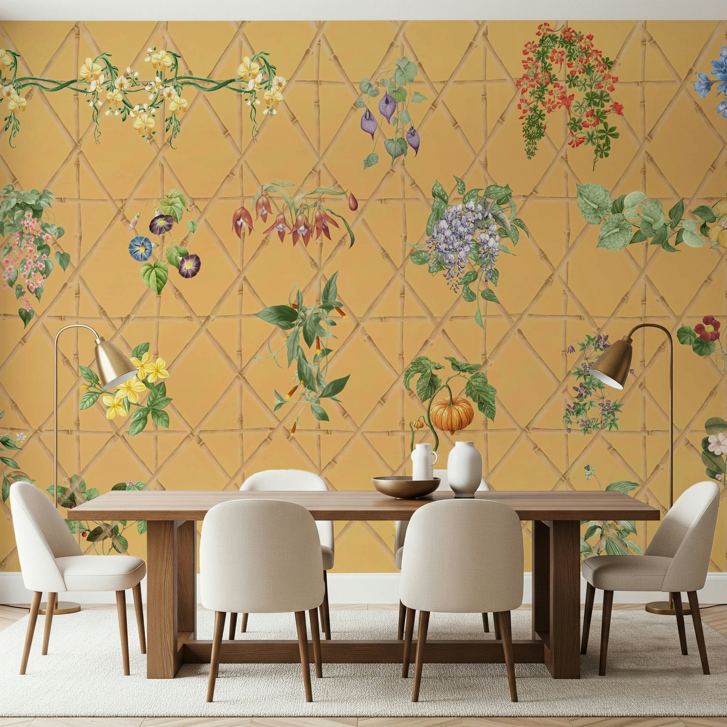 Botanical Lattice Wall Mural