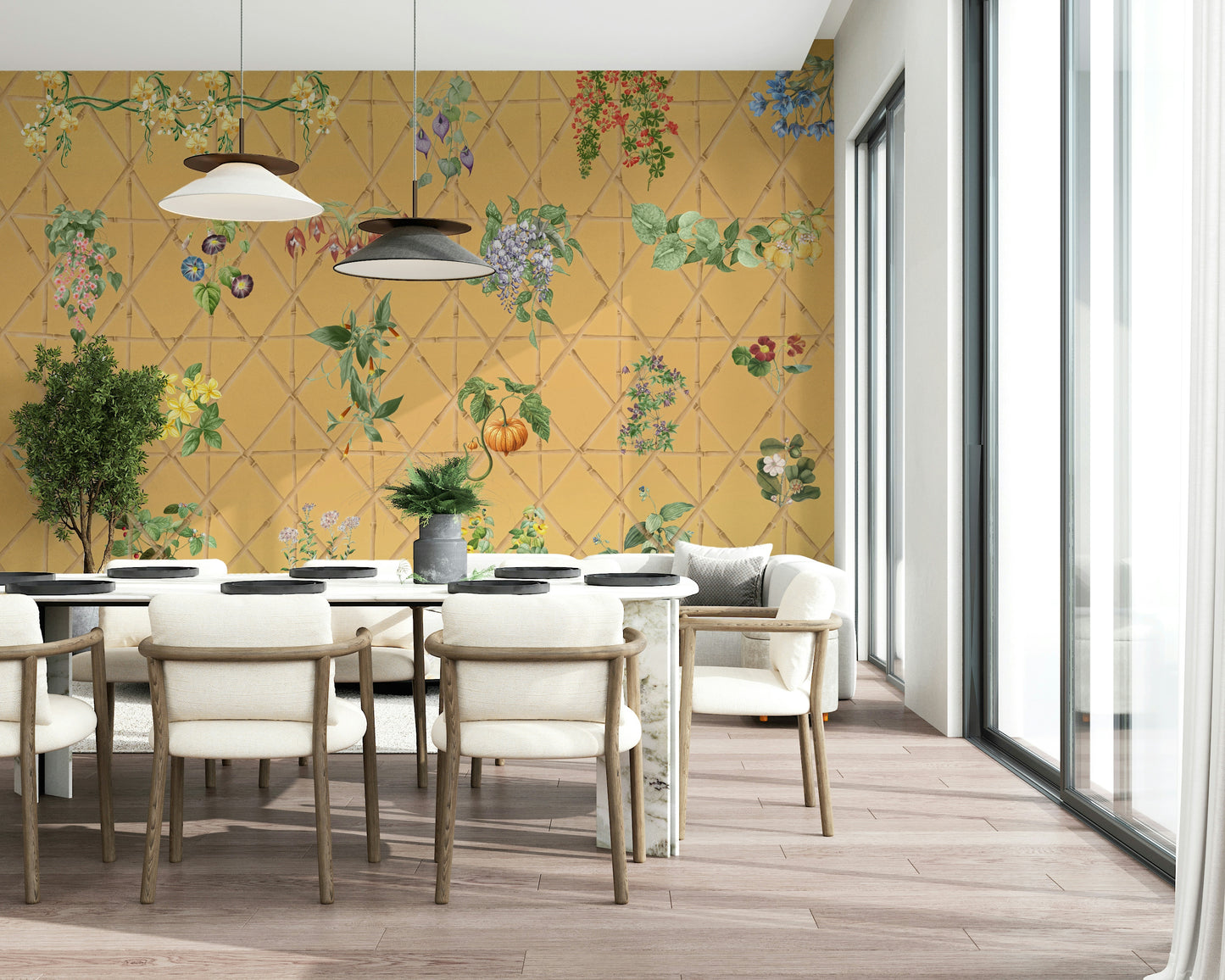Botanical Lattice Wall Mural