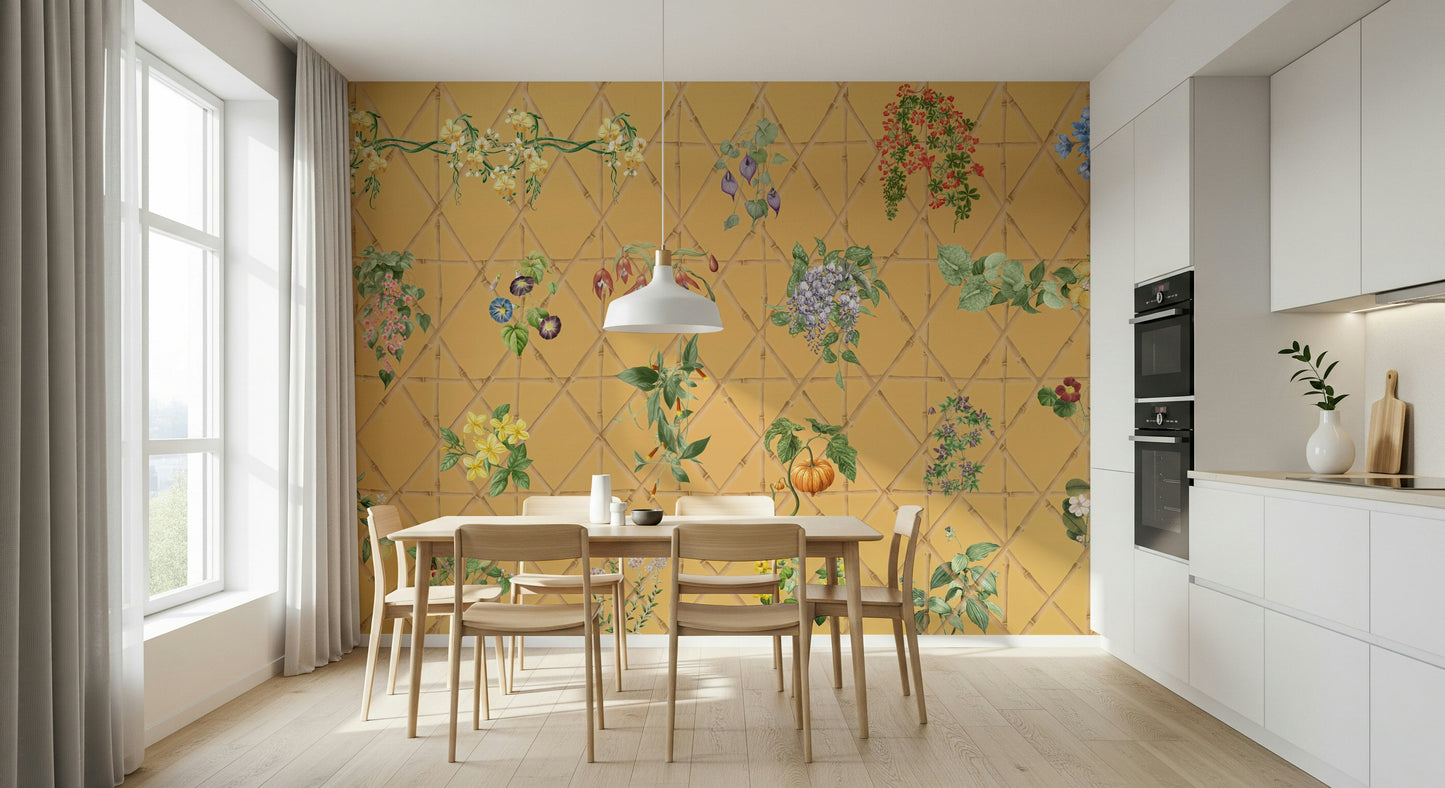 Botanical Lattice Wall Mural