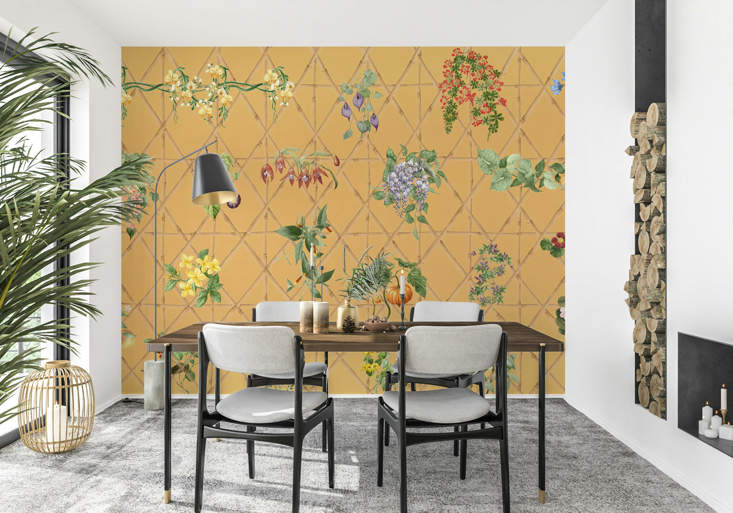 Botanical Lattice Wall Mural