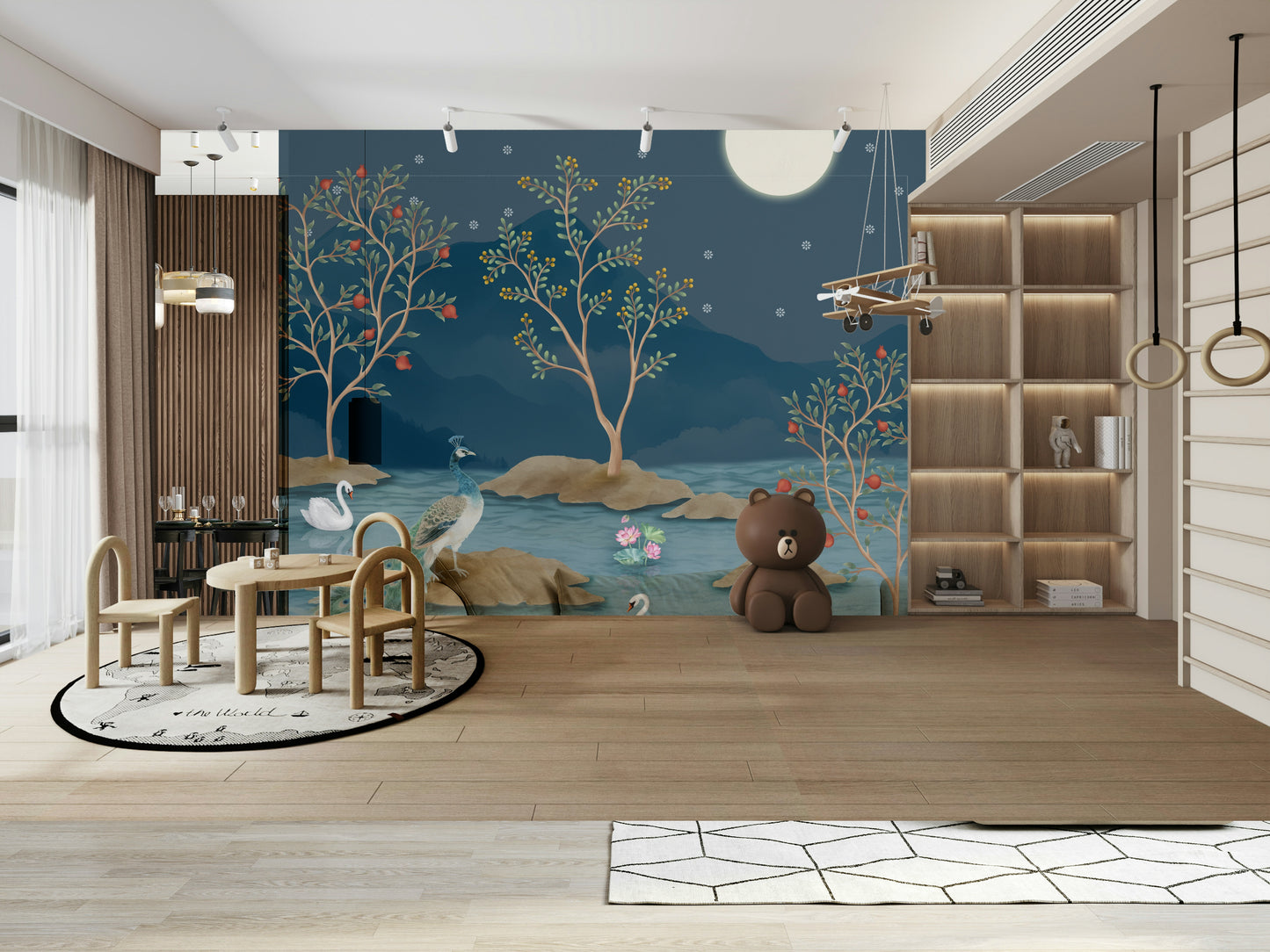 Krishna's Lunar Serenity Wall Mural
