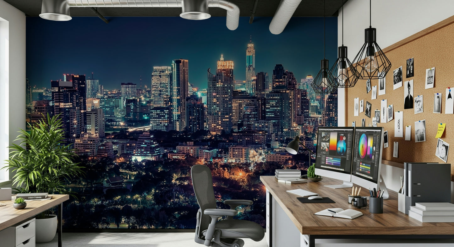 Nightfall Metropolis Wall Mural