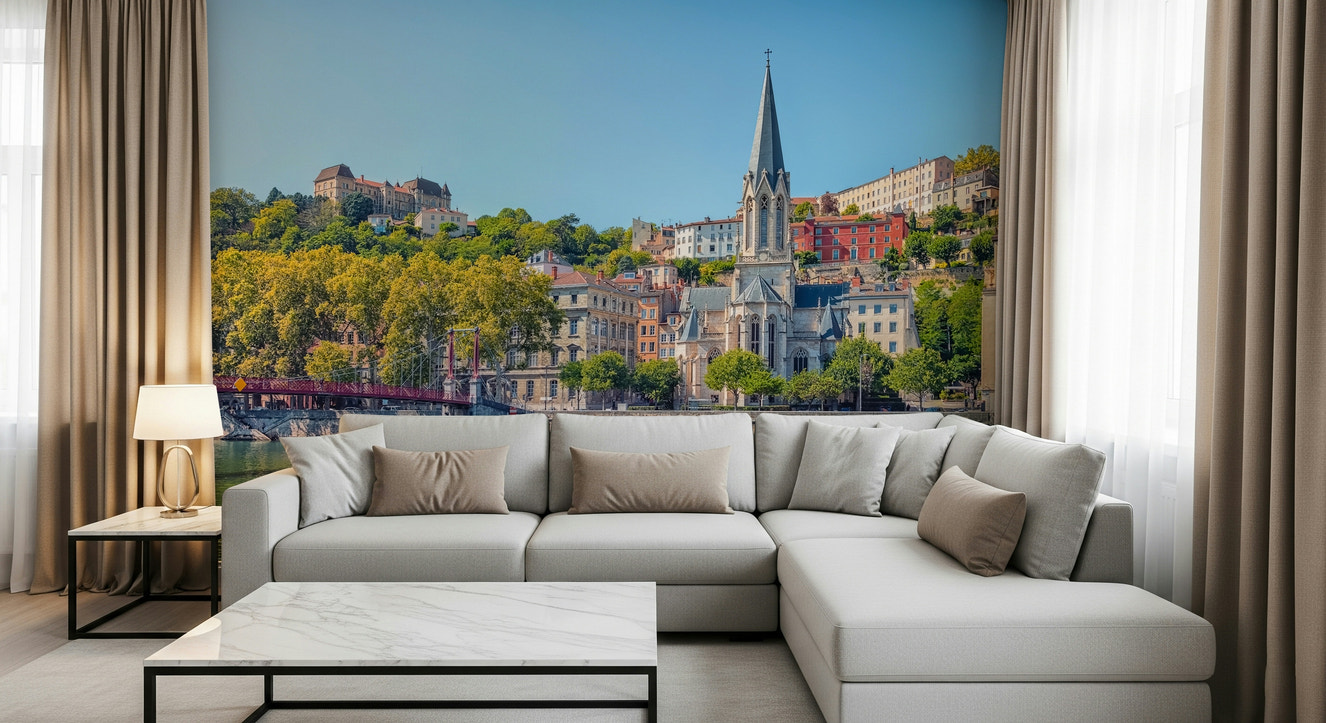 Riverside Charm: Lyon Wall Mural