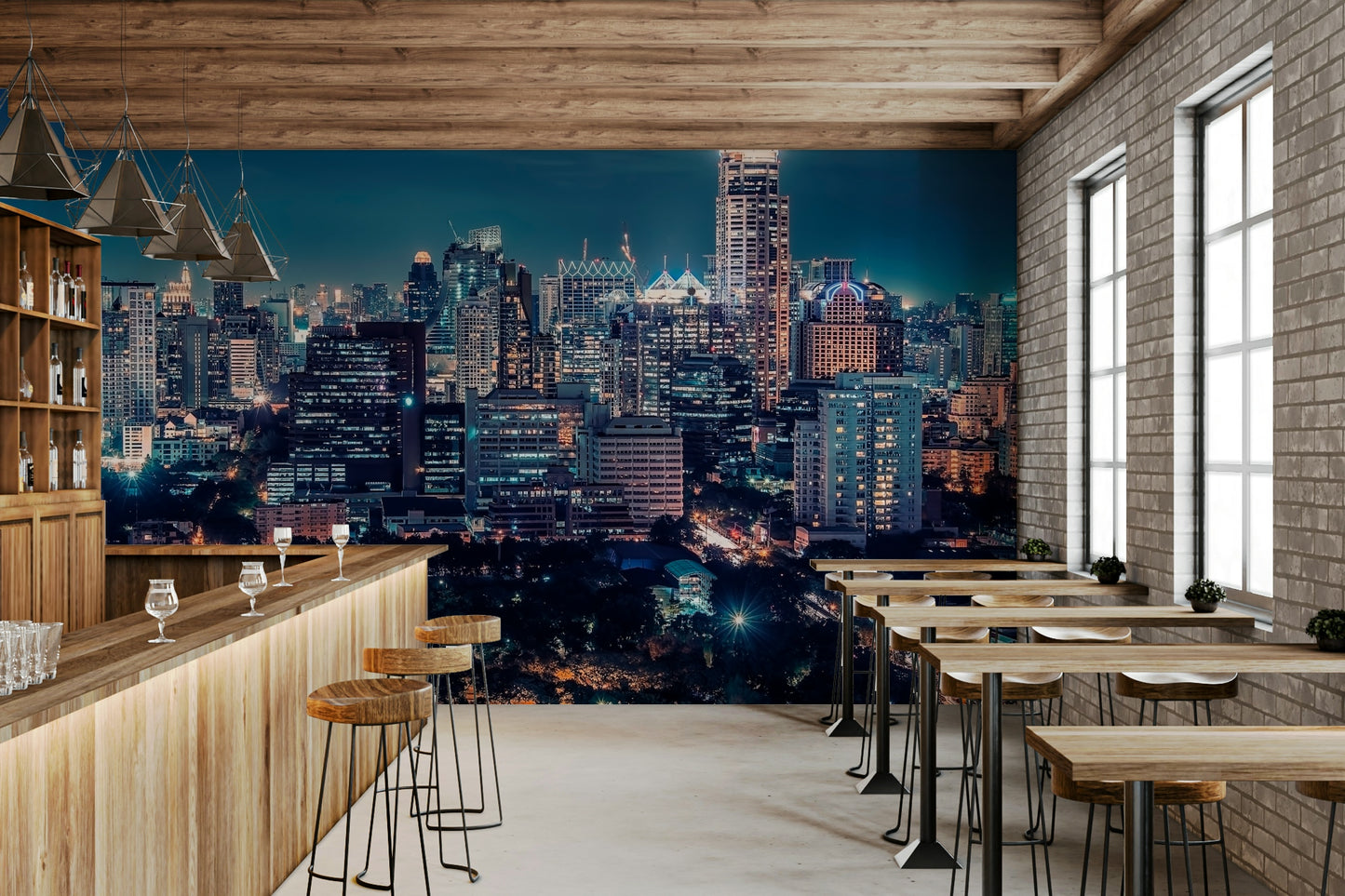 Night Cityscape Wall Mural