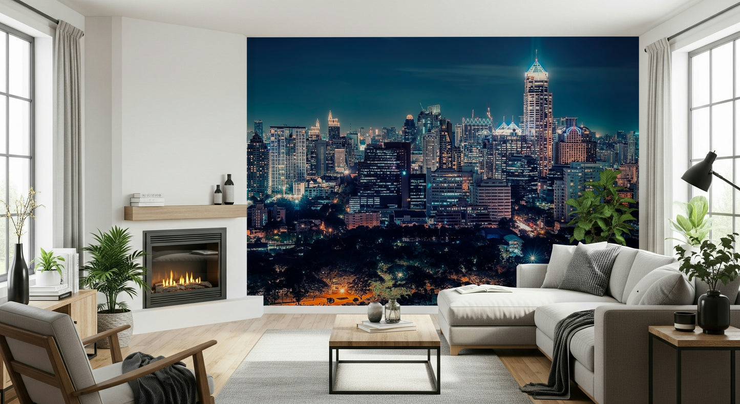 Night Cityscape Wall Mural