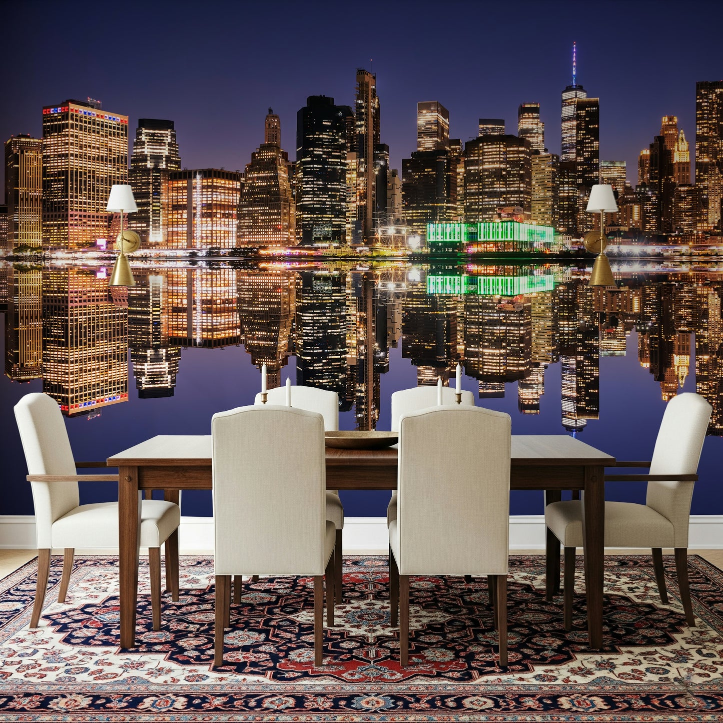 City Lights Reflection Wall Mural