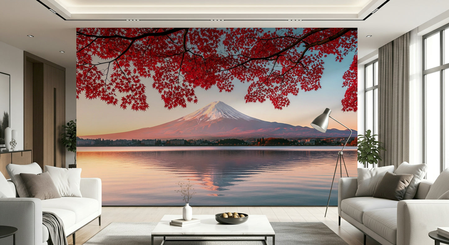 Fuji's Autumn Glow Wall Mural