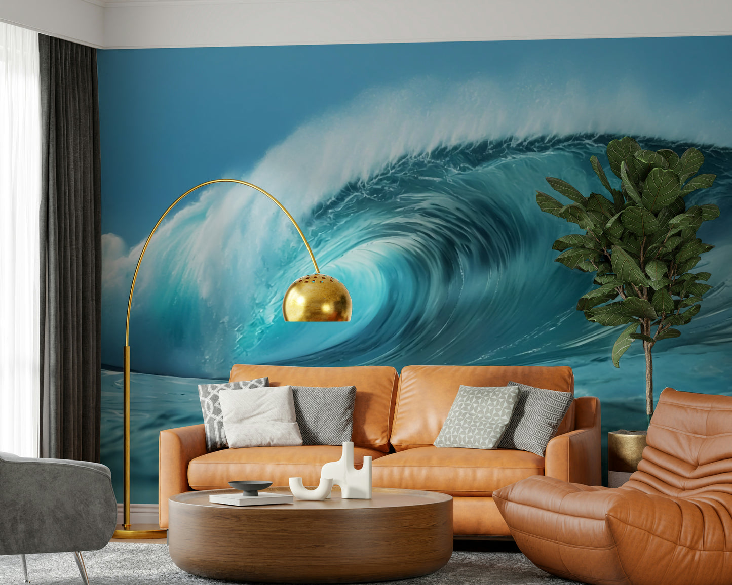 Ocean Wave Serenity Wall Mural