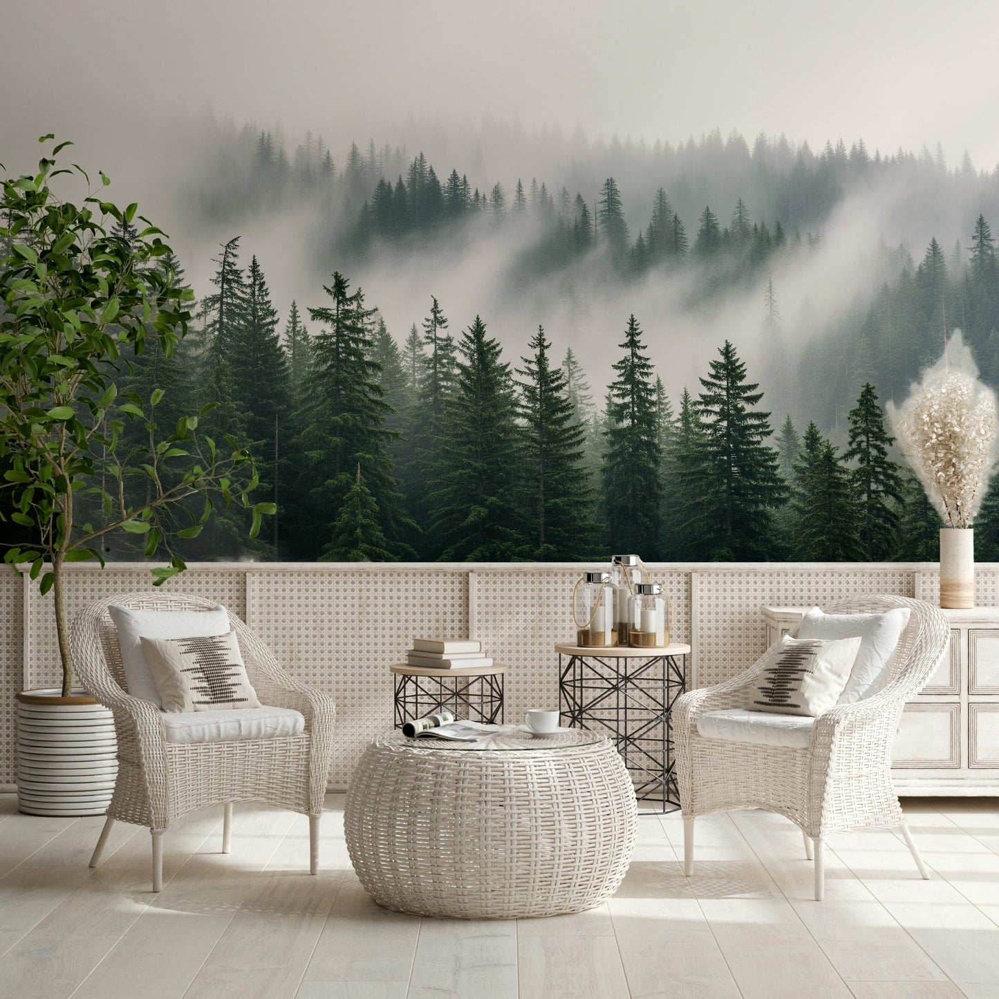 Woodland Haze Wall Mural