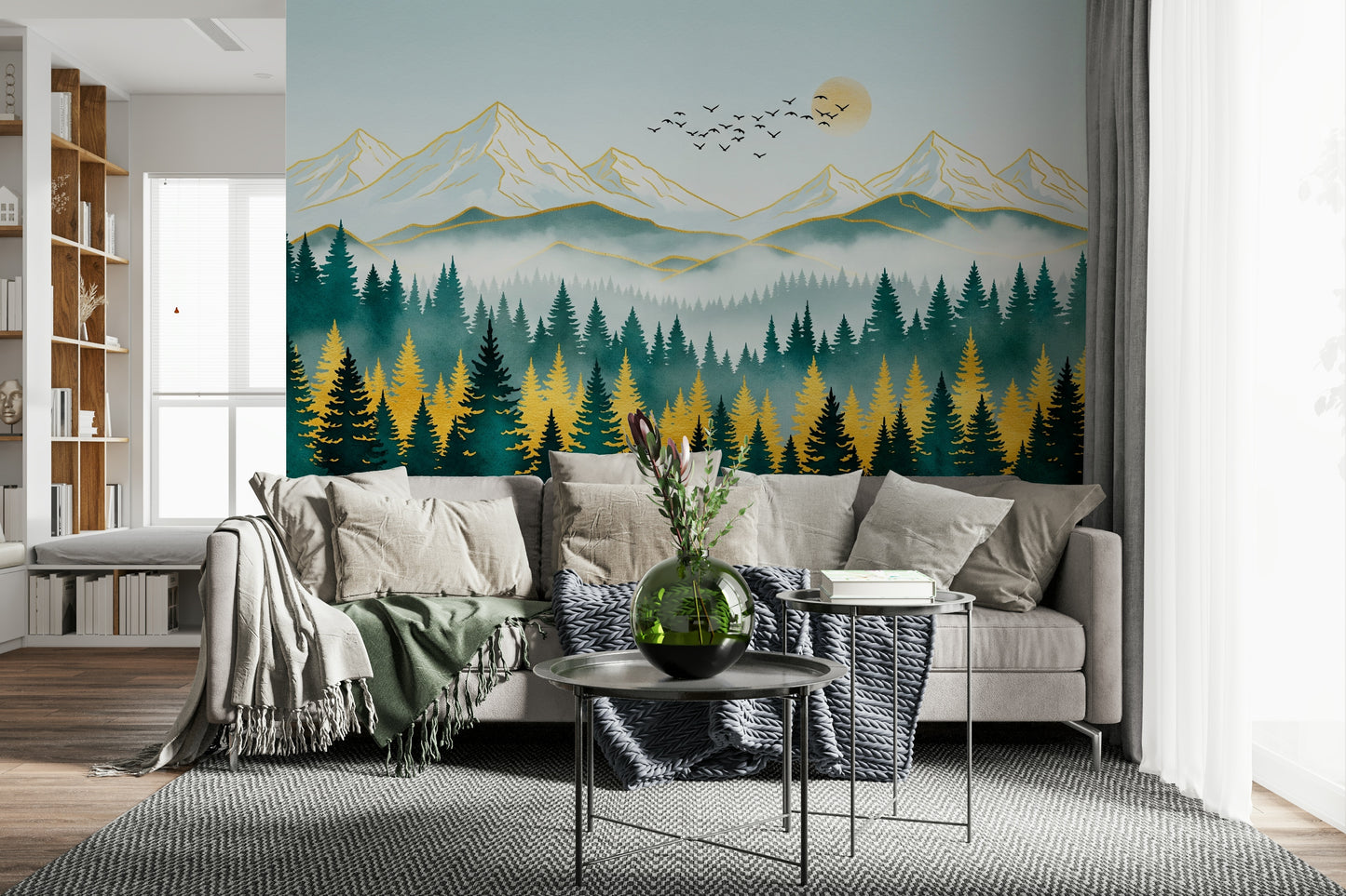 Golden Peaks Wall Mural