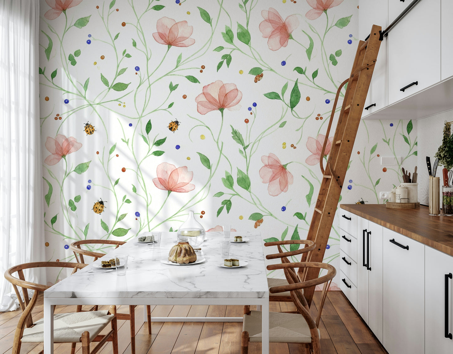 Ladybug Bloom Wall Mural