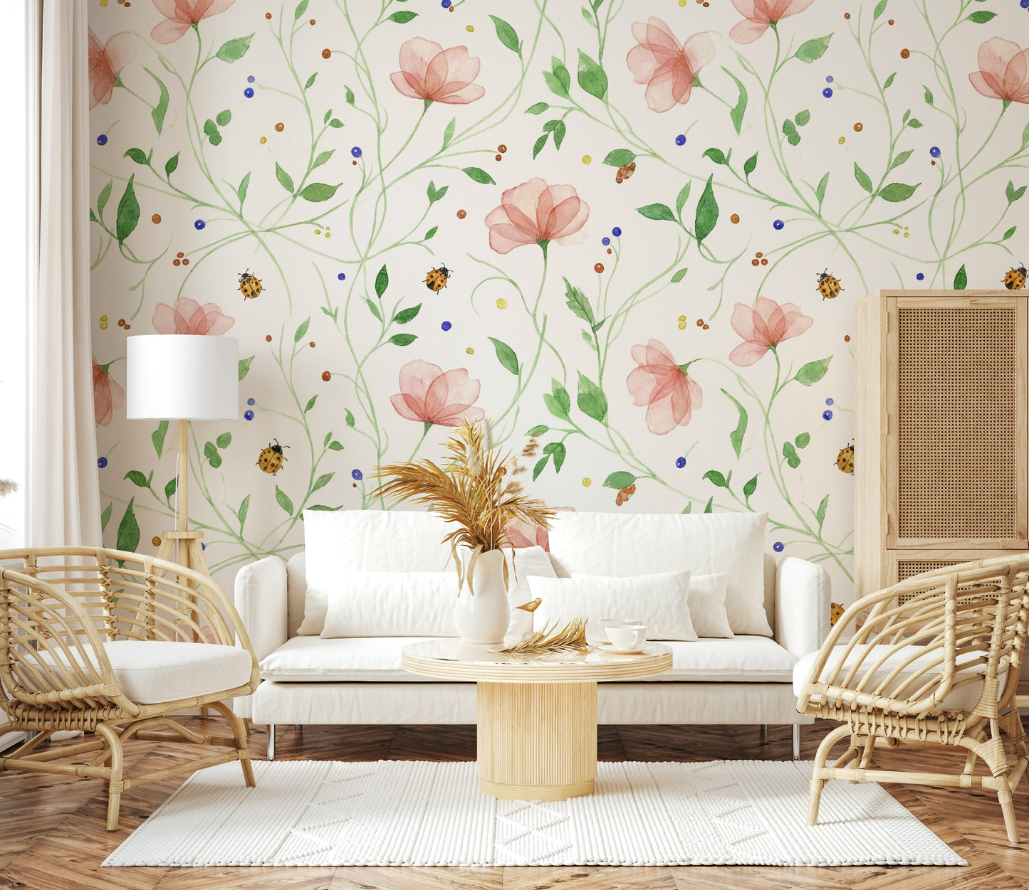 Ladybug Bloom Wall Mural
