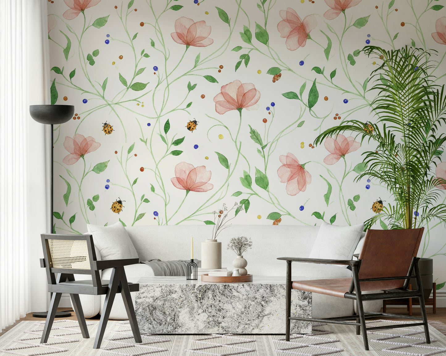 Ladybug Bloom Wall Mural