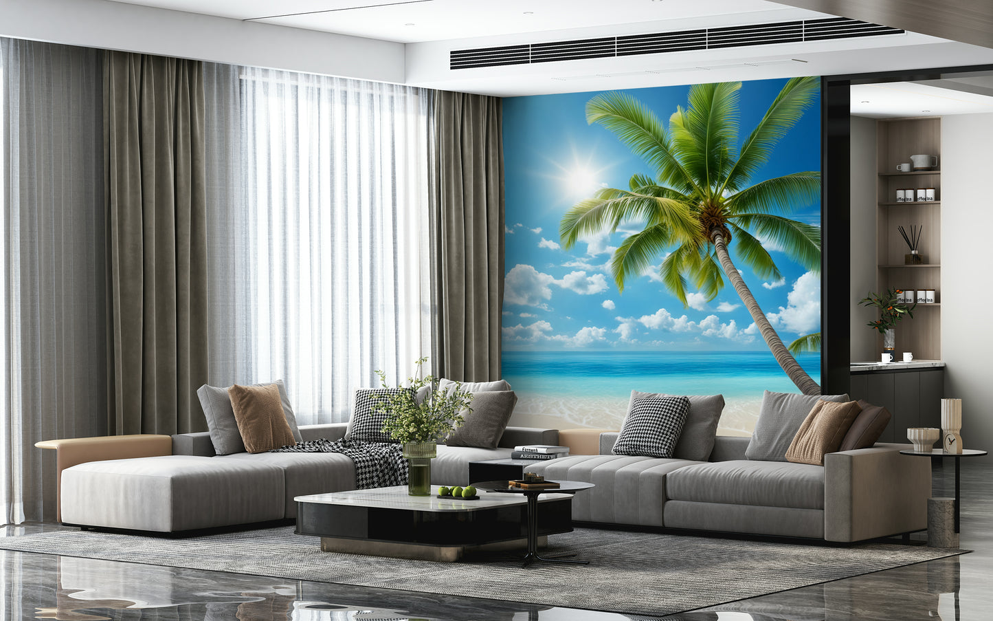 Serene Tranquil Beach Wall Mural