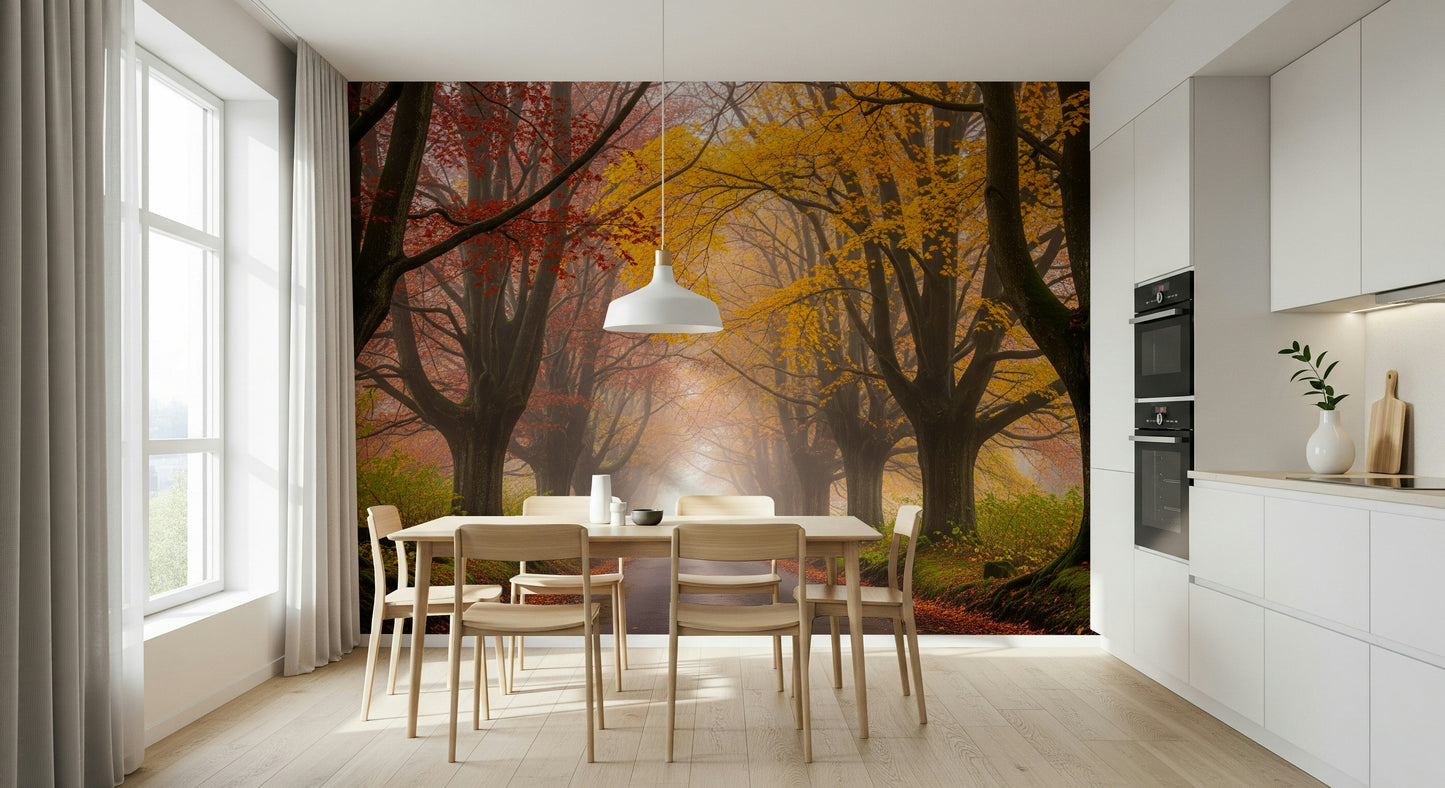 Ethereal Fall Road Wall Mural