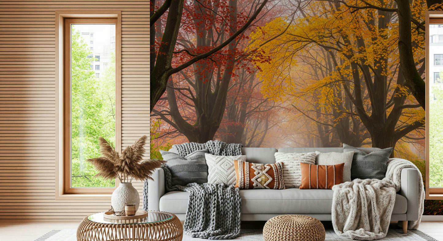 Ethereal Fall Road Wall Mural