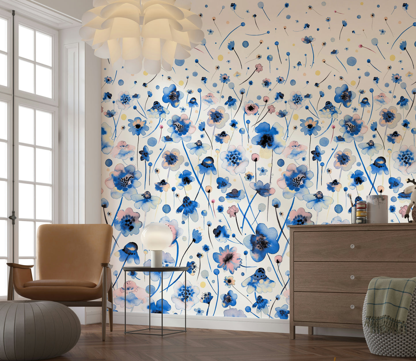 Bluebell Blush Wall Mural