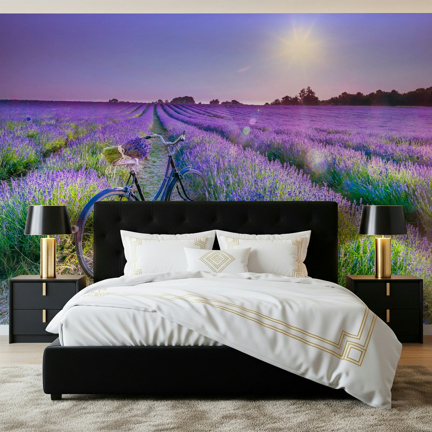 Sunlit Lavender Escape Wall Mural