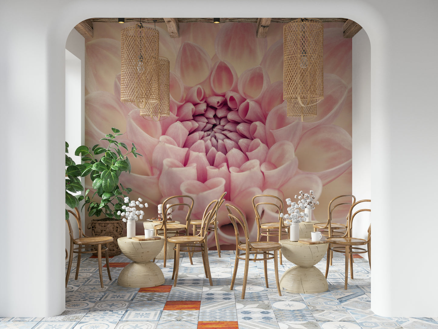 Blush Bloom Wall Mural