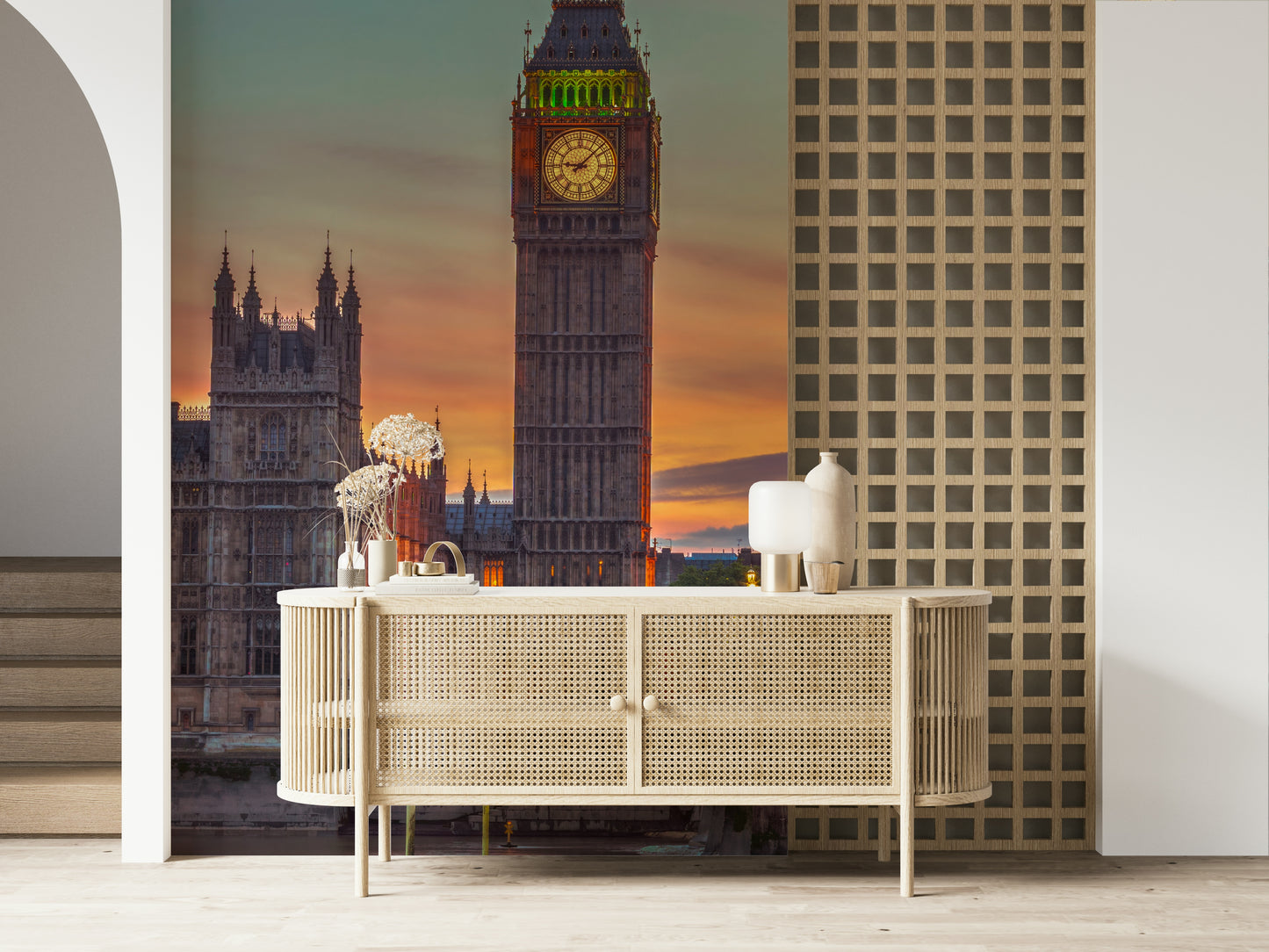 Clock tower Wall Mural