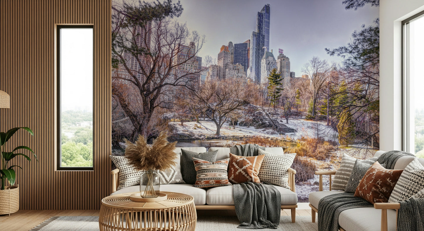 Snowy Central Park Wall Mural