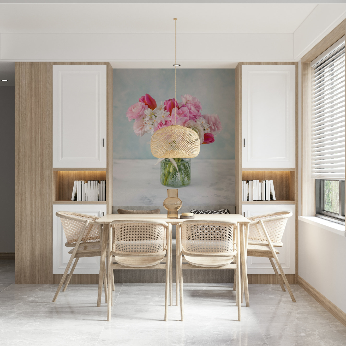 Pink Floral Bloom Wall Mural