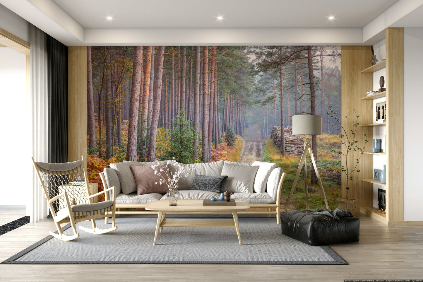 Serene Road Through Autumn Splendor Wall Mural
