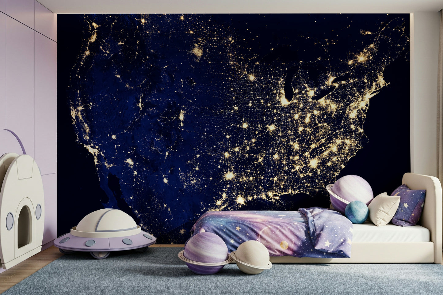 City Lights USA Wall Mural