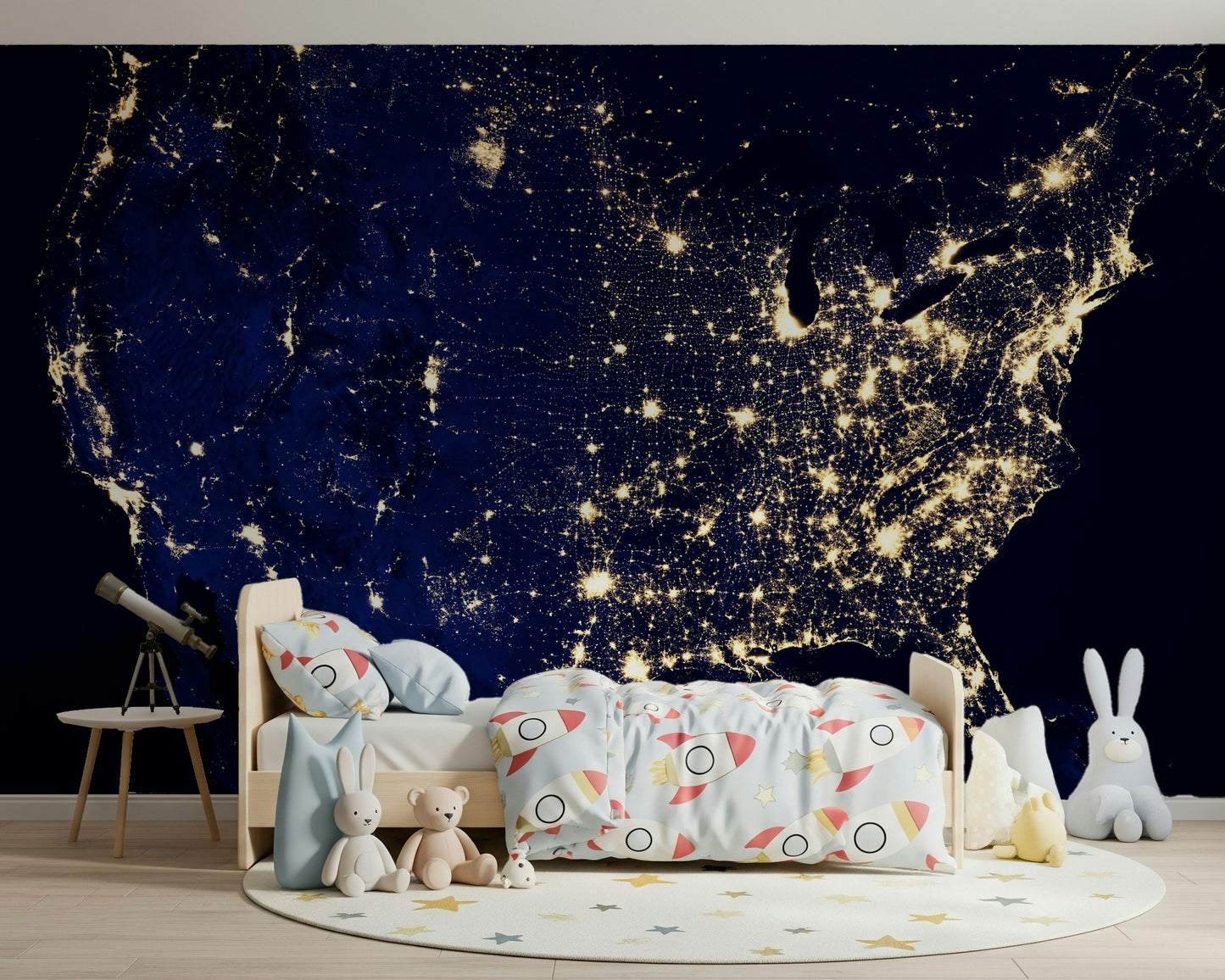 City Lights USA Wall Mural