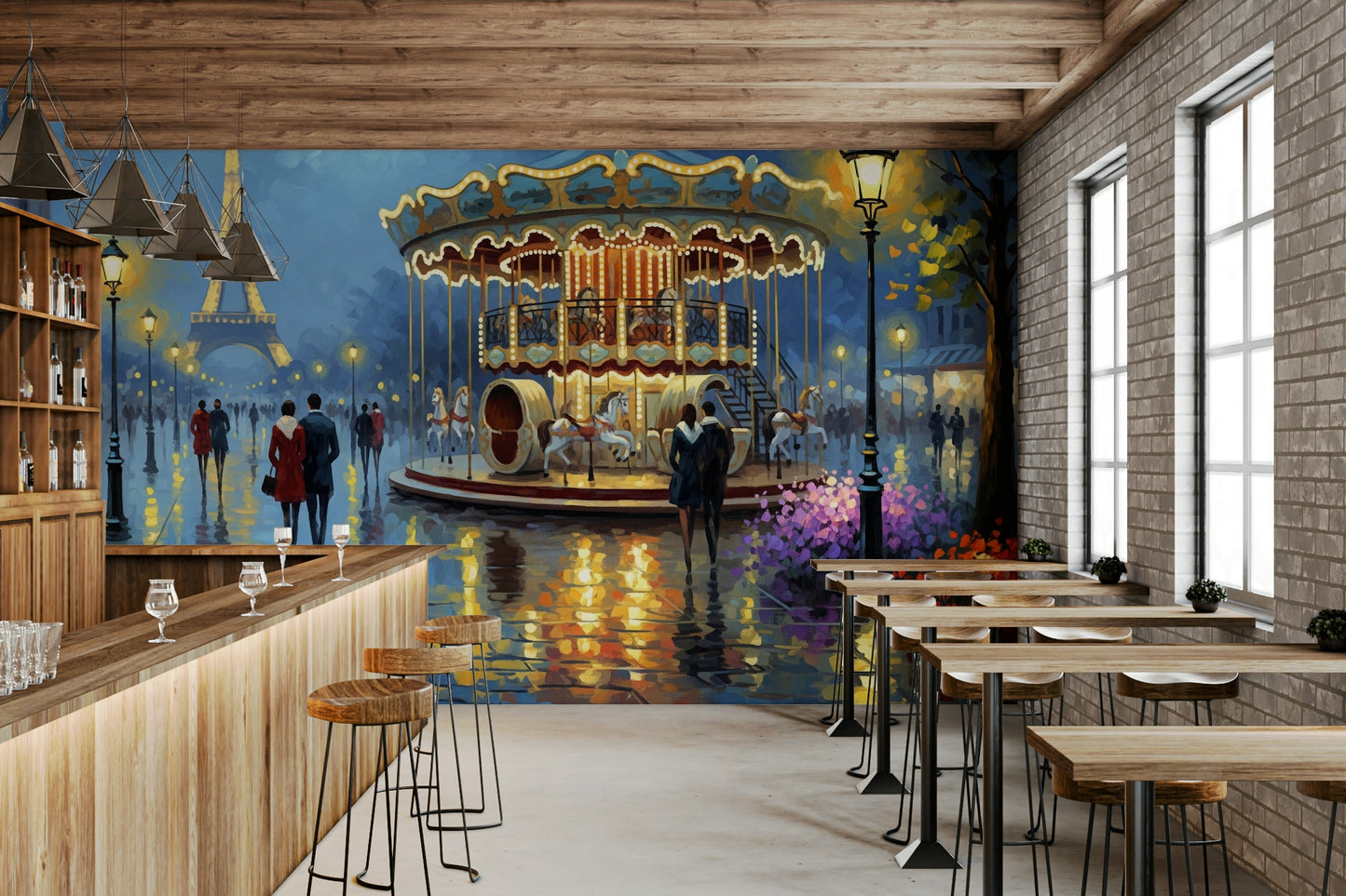 Parisian Carousel Dreams Wall Mural