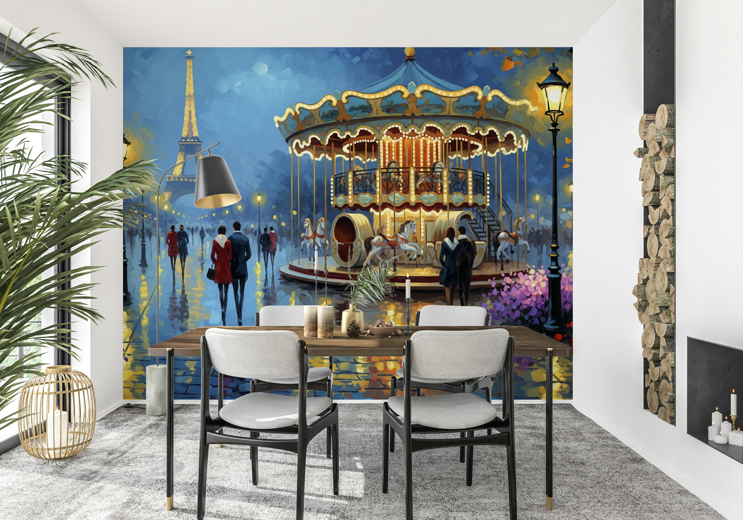 Parisian Carousel Dreams Wall Mural