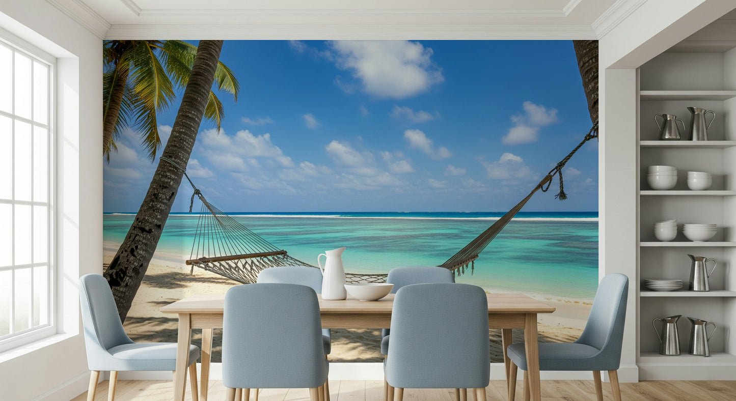 Wandbild „Strandhängemattenparadies“
