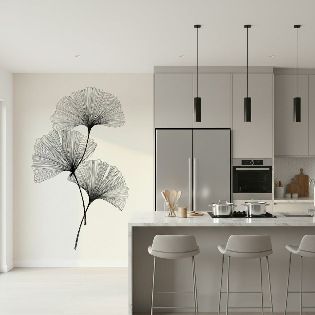 Ginkgo Line Wall Mural