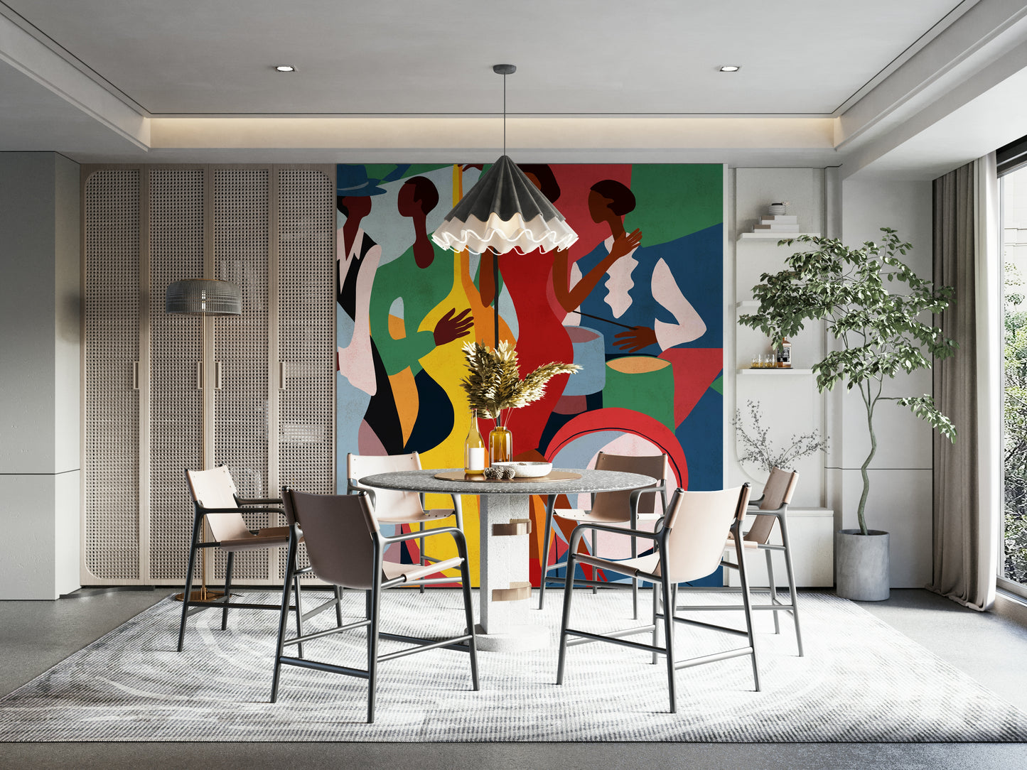 Fresque murale d'un ensemble de jazz