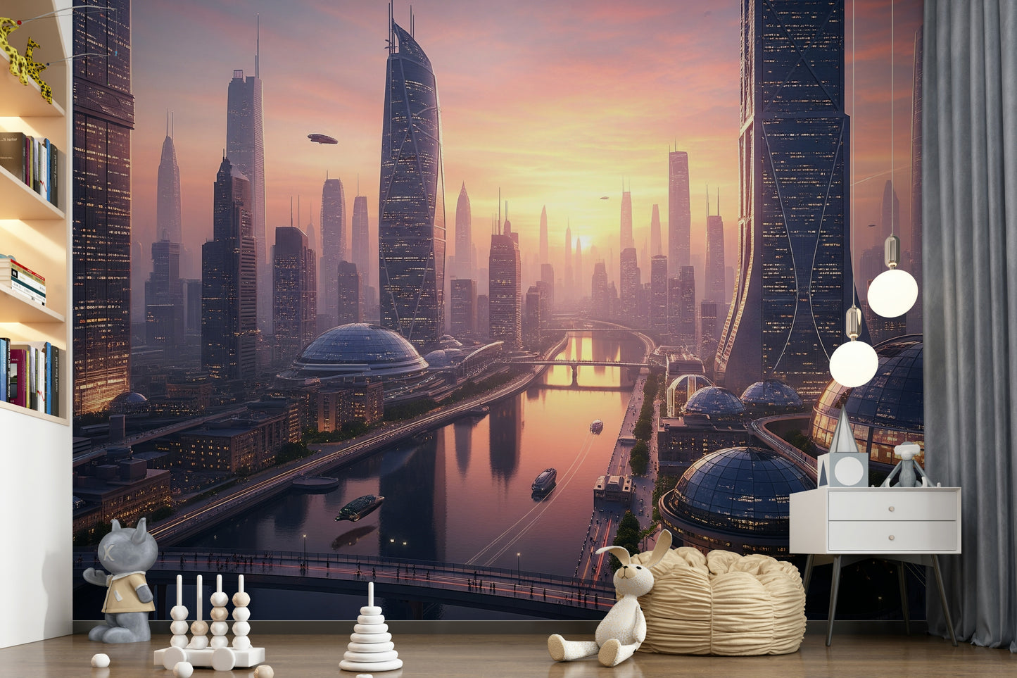 Fresque murale de la métropole du futur