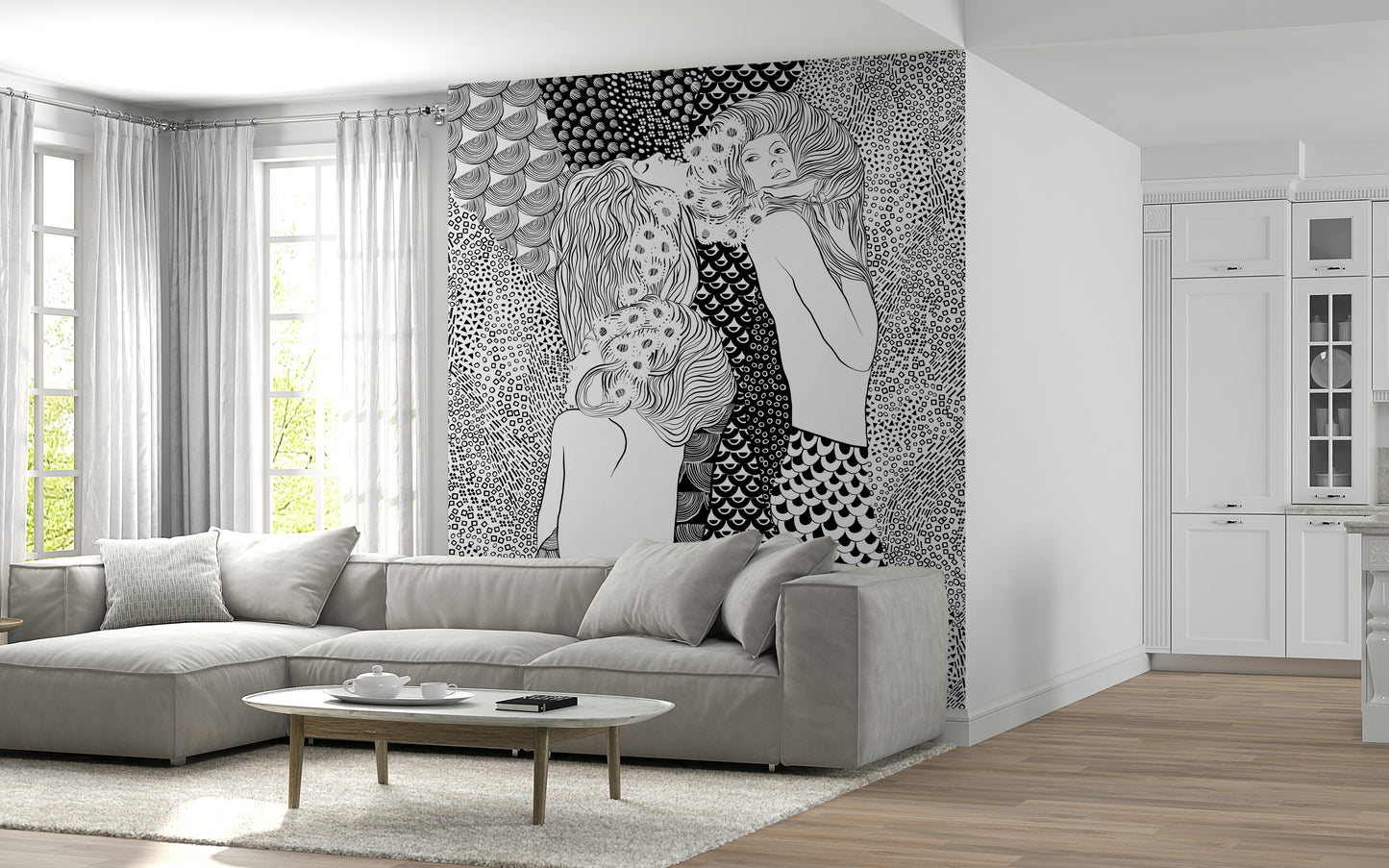 Wandbild mit Wasserschlangen