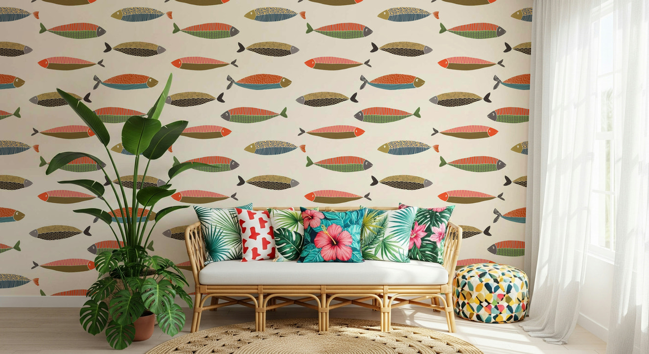 Colorful Fish Parade Wallpaper⁠